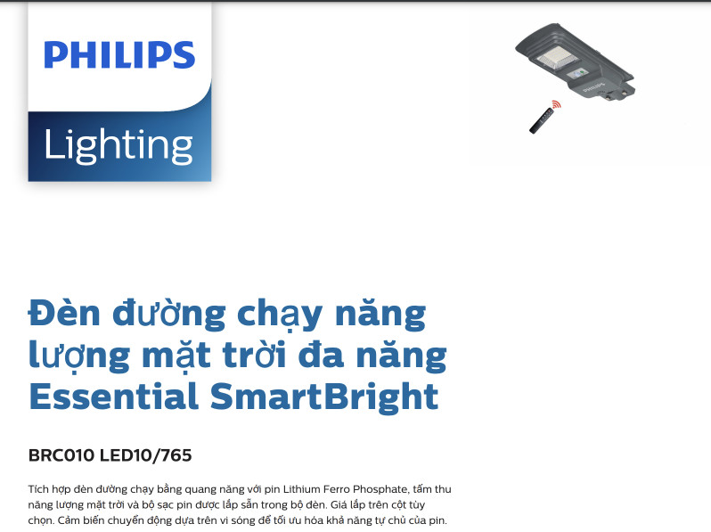 Đèn đường năng lượng mặt trời Philips BRC010 LED10/765